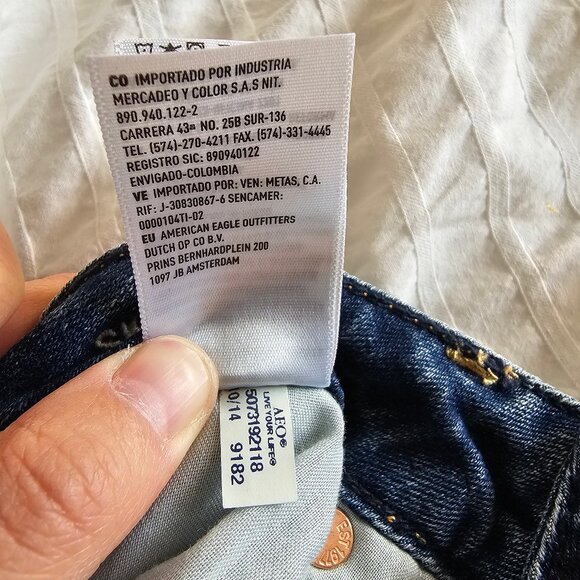 American Eagle Distressed Patchwork Skinny Jeans - 2014 - Light Wash - Sz 0 Reg - Picture 5 of 16